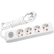 Viko Multi-Let Dörtlü Priz Anahtarlı Topraklı 5 mt (Çocuk Korumalı)