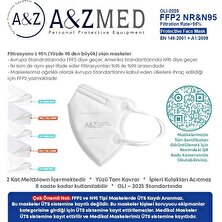 A&Z Med Ffp2 N95 Çocuk Maskesi Telli ve Tek Tek Paketli 40 Adetlik 1 Kutu - Beyaz