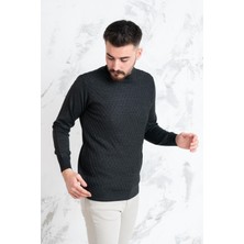 Woolen World Yarım Balıçı Regular Fit Desenli Erkek Kazak