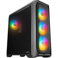 Zalman N5 Mf (Se) 4 Adet Rgb Fanlı Megamax 600W 80 Siyah Mesh Metal Panel Gaming Oyuncu Kasası