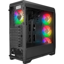 Zalman N5 Mf (Se) 4 Adet Rgb Fanlı Megamax 600W 80 Siyah Mesh Metal Panel Gaming Oyuncu Kasası