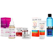 Solaris Collagen Youth Serum 30 ml ve  Anti Age Bakım Kremi 50 ml ve  Güneş Kremi 50 ml ve Tonik 200 ml