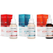 Solaris Retinol Cilt Serumu 30 ml ve Hyaluronic Acid Cilt Serumu 30 ml ve C Vitamin Cilt Serumu 30 ml