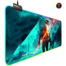 Digipod RGB Gaming Oyuncu Mousepad 90X40 XXL  Kaymaz Taban BATTLEFİELD 4mm  Kalınlık