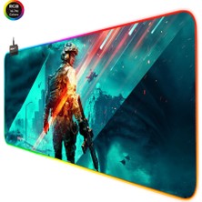 Digipod RGB Gaming Oyuncu Mousepad 90X40 XXL  Kaymaz Taban BATTLEFİELD 4mm  Kalınlık