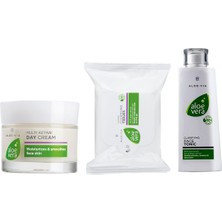 LR Aloe Vera Yüz Bakım Seti  (Gündüz Kremi+Makyaj Temizleme Mendili+Tonik)