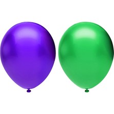 Bal10 Dünyası Metalik Balon Seti 30 Adet ( Mor, Koyu Yeşil )