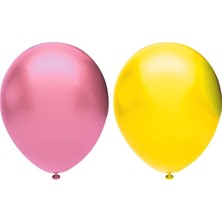 Bal10 Dünyası Metalik Balon Seti 50 Adet ( Pembe, Sarı)