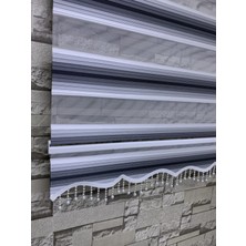 Perdeciniz Siyah Gri Beyaz Geniş Plise Zebra Perde (Etek Boncuklu)