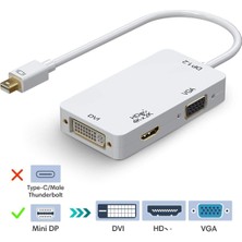 3C Store Mini Displayport Thunderbolt - HDMI Uyumlu /dvi/vga Adaptörü Macbook Pc Için 4K Mini Dp1.2 Dönüştürücü Projektör Yüzey Pro (Yurt Dışından)