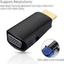 3C Store HDMI Uyumlu - Ses Kablolu VGA Adaptör Dönüştürücü Erkek - Dişi 1080P Pc/hdtv Için (Yurt Dışından)