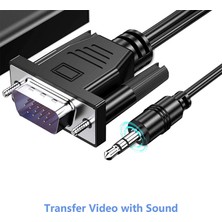 3C Store 1080P VGA - HDMI Uyumlu Dönüştürücü Adaptör Kablosu, Ses Çıkışlı VGA Hd Adaptörü Pc Laptop Için Hdtv Projektöre (Yurt Dışından)