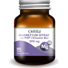 Onvita Magnezyum Sitrat ve P5P Vitamin B6 200 Mg