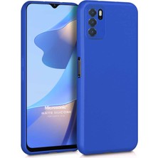 Microsonic Matte Silicone Oppo A16 Kılıf Mavi