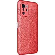 Microsonic Xiaomi Poco X3 Gt Kılıf Deri Dokulu Silikon Kırmızı