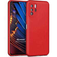 Microsonic Matte Silicone Xiaomi Poco X3 Gt Kılıf Kırmızı