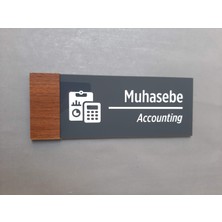 Yönline Wooden Serisi Muhasebe Yönlendirme Tabelası 24 x 9 cm