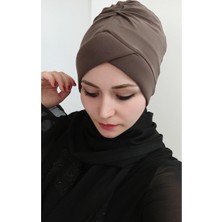 Butik Ayvitrin Kadın Tesettür Çapraz Bone Koyu Vızyon