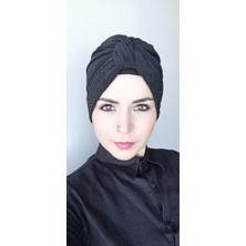 Butik Ayvitrin Kadın Tesettür Inci Düğüm Bone Lacivert