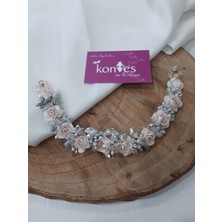 Kontes Gelin Tacı Pembe  Saç Aksesuarı
