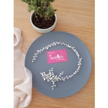 Kontes Gelin Tacı Beyaz Saç Aksesuarı