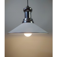 Riolight modern,rustik,vintage mutfak,oda,cafe,oteller için beyaz 1xe27 metal sarkıt avize çap:30cm