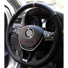 Gürler Oto Aksesuar Alcantra Dikmeli Direksiyon Kılıfı Karbon-Alkantra Bej Yüzük