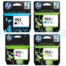 Hp 953 + 953XL Sarı Kırmızı Mavi Siyah Kartuş Seti - Officejet Pro 7720/7730/7740/8210