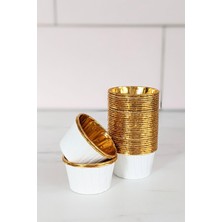 Trend Hediye Sepeti Beyaz Gold Muffin Kek Kapsülü Cupcake Kalıbı 25'li