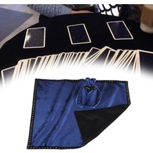 Prettyia Büyük 26X26 "sunak Tarot Masa Örtüsü Astroloji Işlemeli Kadife Kaymaz Masa Örtüsü Tarot Kılıfı Mavi + Masa Örtüsü C (Yurt Dışından)