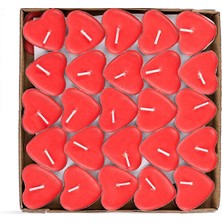 Festivall 50'li Tealight Mum Kalp Kırmızı