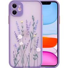 Ally Apple iPhone 12 6.1inç Kamera Korumalı Çiçek Desenli Silikon Kılıf