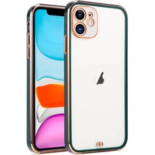 Ally Apple iPhone 11 6.1inç Gold Çerçeve Kamera Korumalı Silikon Bumper Kılıf