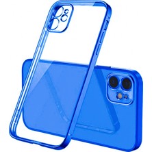 Ally Apple iPhone 12 Mini 5.4inç Renkli Kenar Şeffaf Kılıf Kamera Korumalı Kılıf
