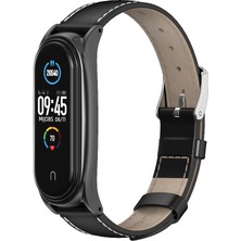 GZPLZ Xiaomi Mi Band Için Deri Kayış 6/5/4/3 Kahverengi (Yurt Dışından)