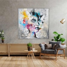 SML Tablo Graffiti Kadın Çizim Sokak Sanatı Modern İllüstrasyon Kanvas Tablo