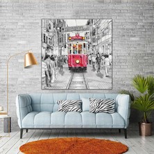SML Tablo Taksim Kırmızı Tranvay Nostalji İstanbul Kanvas Tablo