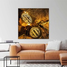 SML Tablo Altın Pusula Dekoratif Modern Kanvas Tablo