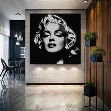 SML Tablo Marilyn Monroe Gülücük Siyah Beyaz Kadın Sanat İllüstrasyon Kanvas Tablo