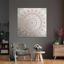SML Tablo Gümüş Damask Desen Dekoratif Kanvas Tablo