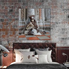 SML Tablo Maskeli Çinli Kadın Model Kanvas Tablo