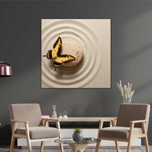 SML Tablo Kumsaldaki Taşın Üstündeki Kelebek Modern Kanvas Tablo
