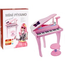 Vardem 37 Tuşlu Mini Piano Mikrofonlu ve Tabureli Çocuk Piyano PEMBE-88022