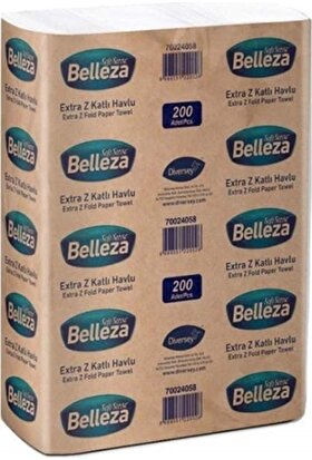 Belleza Extra Z Katlı Kağıt Havlu 20 x 24 cm 200'LÜ 12'li Paket