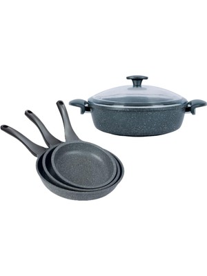 Thermoad Aleminyum Döküm 3 Lü Tava 28 cm Basık Tencere