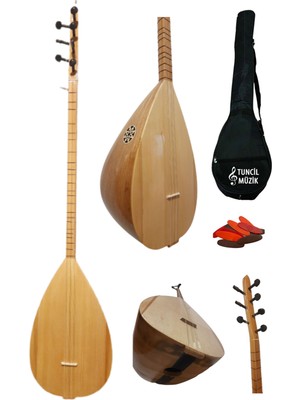 Lore Uzun Sap Bağlama Saz Mini Set Su Geçirmez Kılıf + Mızrap Çift Ses Çıkışlı Başlangıç Set