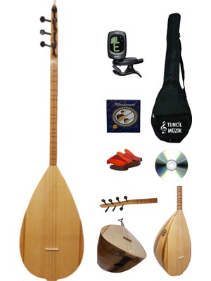 Lore Kısa Sap Bağlama Saz Ultra Maxi Set Kılıf + Akort Aleti + Eğitim CD + Yedek Tel + Mızrap Çift Ses Çıkışlı