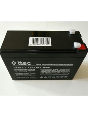 Ttec 12V 7A Akü 12VOLT 7AMPER Ups 12V 7AH Akü Güvenlik Alarm Ups Için Akü 12V 7AH Akü Pil Batarya