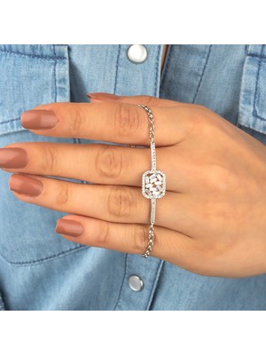 Miavi Silver 925 Ayar Gümüş Baget Taşlı Bileklik 