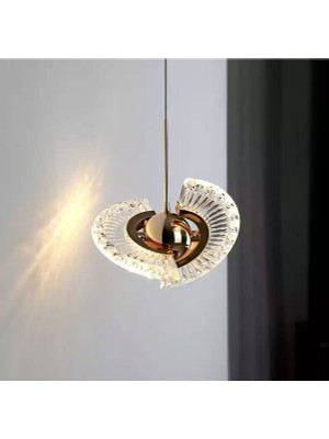 Burenze Luxury Modern Crystal Sarkıt LED Avize Gold Sarı BURENZE1026